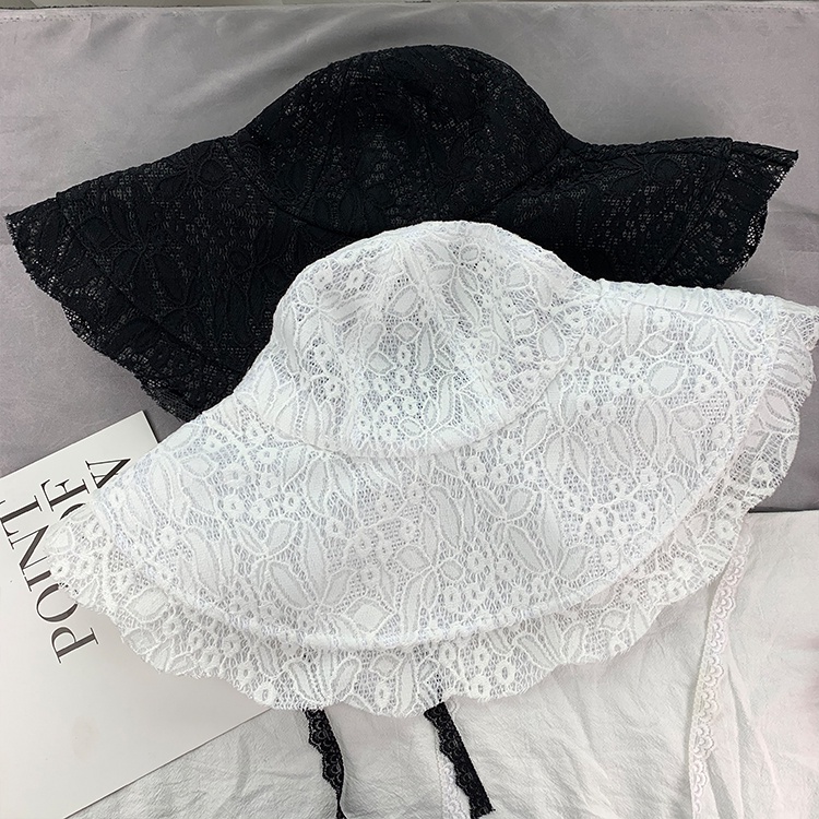 Nón Tai Bèo Phối Lưới Mỏng Vành Rộng Thời Trang Xinh Xắn Cho Nữ