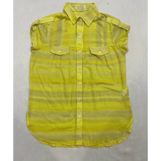 ( M500) Áo sơ mi vải kate mỏng màu vàng Nino.maxx (Size M) - Thanh lý vnxk