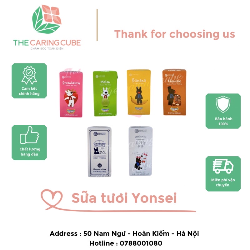 Sữa Tươi Yonsei Dairy Organic/Tiệt Trùng/Không Khá.ng Sinh Hàn Quốc - Hộp 190ml