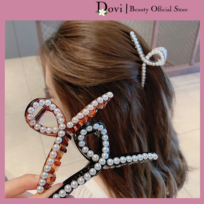 [Rẻ Vô Địch] Kẹp Tóc,  Kẹp Càng Cua Đính Hạt Phong Cách Hàn Quốc Cho Nữ, Bé Gái