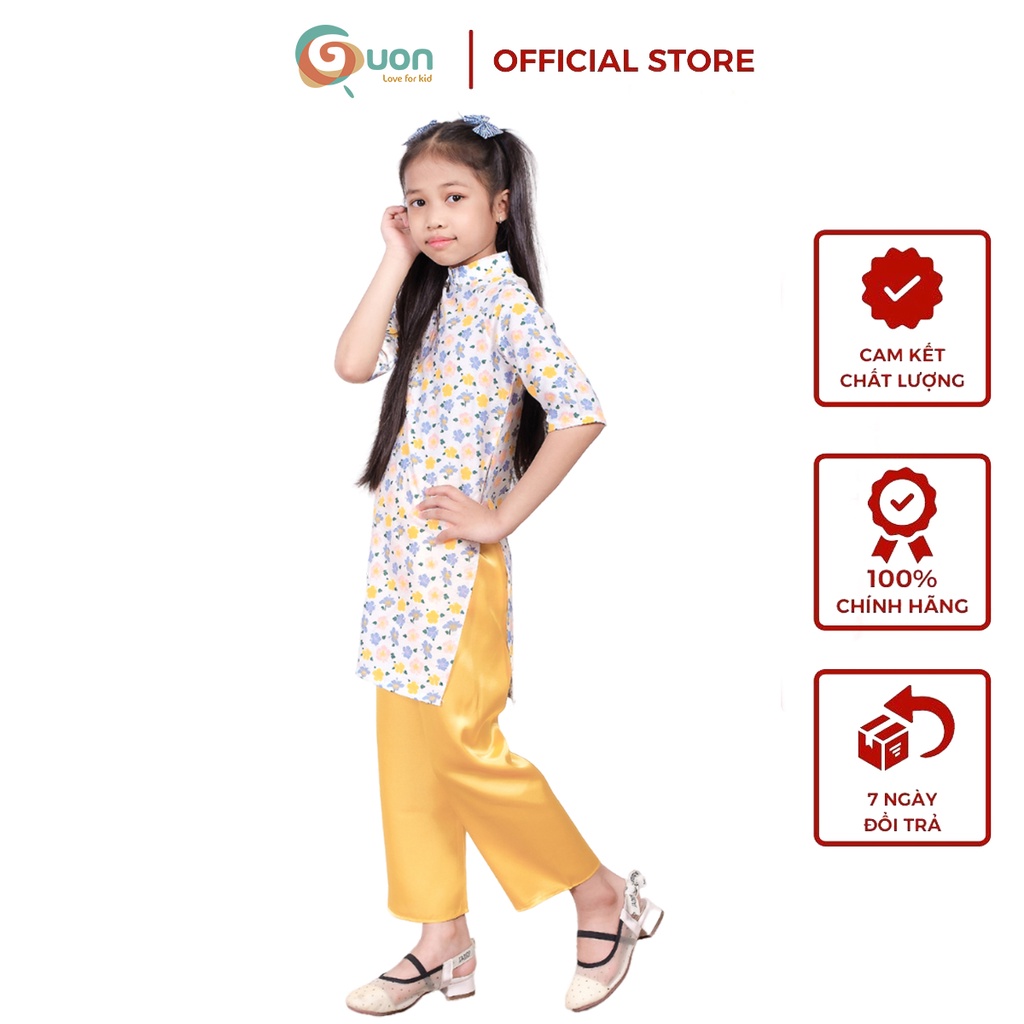 Set áo dài cổ cao cho bé gái từ 11 - 41kg - GUON