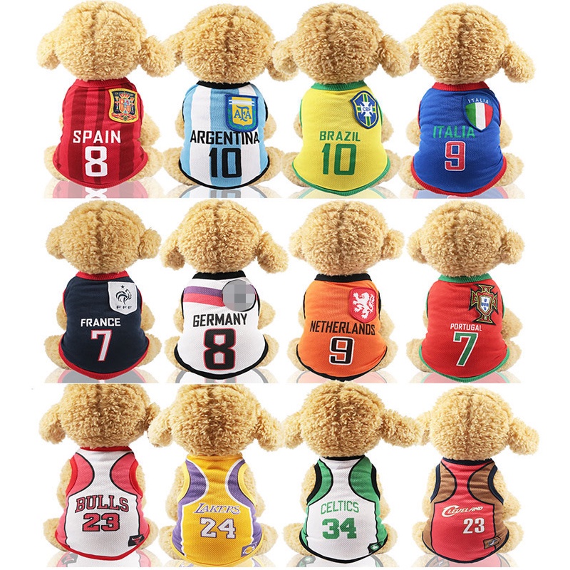 Áo Thun Cotton In Họa Tiết Bóng Đá / Bóng Rổ / Bull Pháp Thời Trang Mùa Hè Cho Cún Cưng