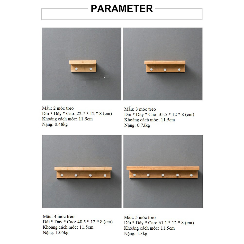 Kệ gỗ treo tường nhiều mẫu thiết kế giấu đinh SIMPLISM HomeDecor