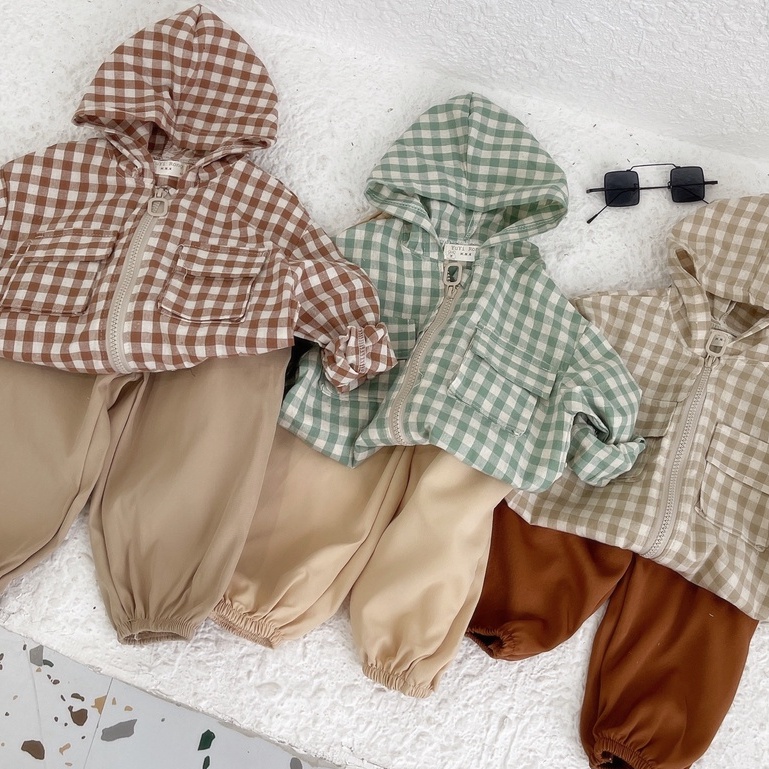 Set Bộ Sơ Mi Đũi Kéo Khóa Dễ Thương Dành Cho Bé Trai Và Bé Gái - Babi mama - BM06