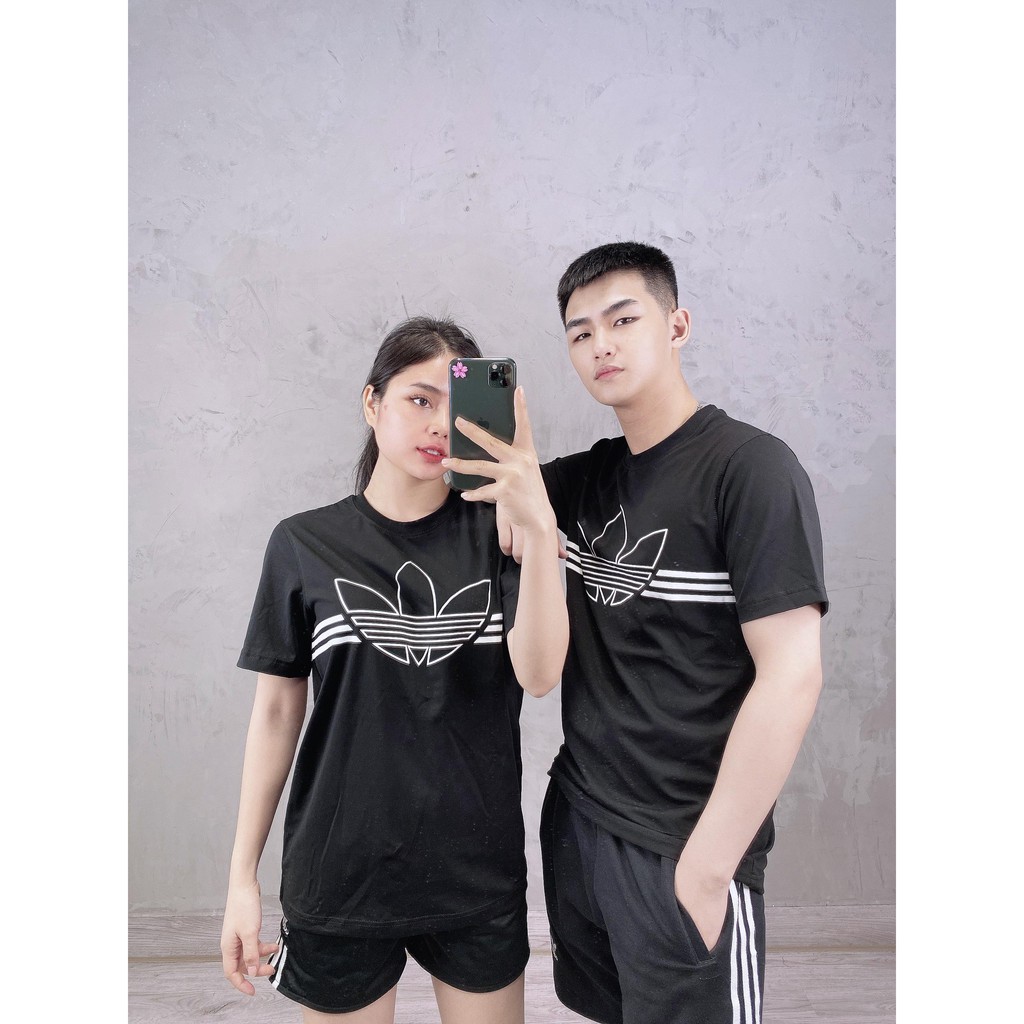 (HÀNG XUẤT XỊN) Áo das đen sọc ngang 1234 OUTLINE TEE Made in Cambodia full tag code Size XS S M L