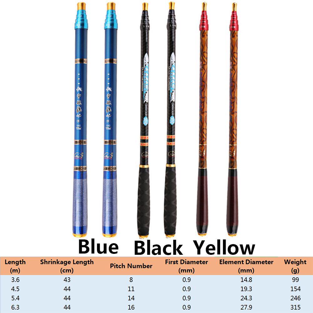 MUVAKO Cần Câu Cá Bằng Carbon Siêu Nhẹ 3.6M 4.5M 5.4M 6.3M