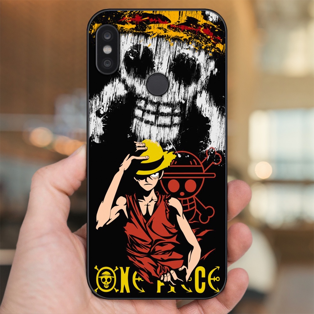 Ốp lưng Xiaomi Redmi Note 5, Note 5 Pro viền đen in hình Luffy One Piece