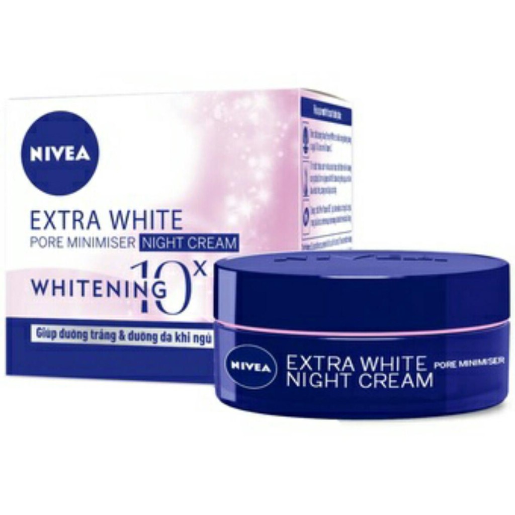 Kem dưỡng da trắng da và thu nhỏ lỗ chân lông ban đêm NIVEA Extra White Pore Minimiser Night Cream SPF30 50ml (Thái Lan)