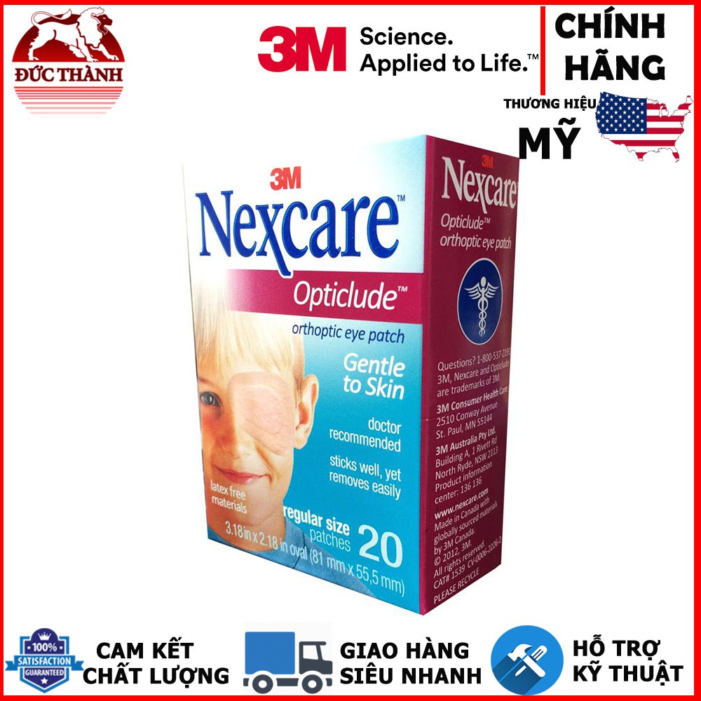 Hộp 20 miếng băng dán mắt 3M Nexcare Opticlude Orthoptic Eye Patch Regular Size ducthanhauto