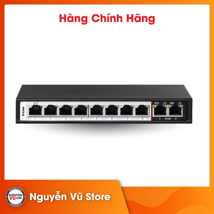 Switch PoE 10 cổng DLink DESF1010PE Hàng chính hãng