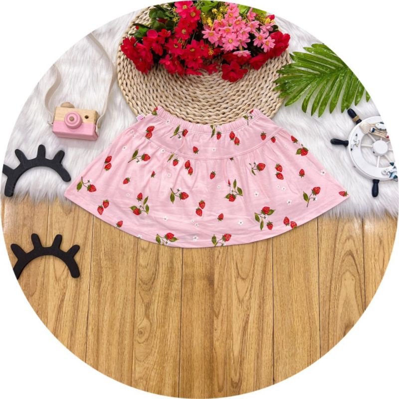 {10-25kg} Chân váy bé gái có quần trong chất cotton xuất dư mềm mát M934