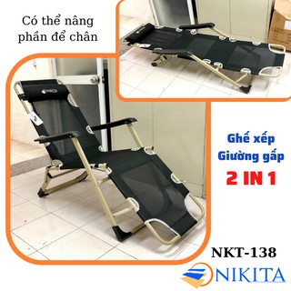 Ghế xếp thông minh thành giường NIKITA NIKA-138 bạt lưới 2IN1
