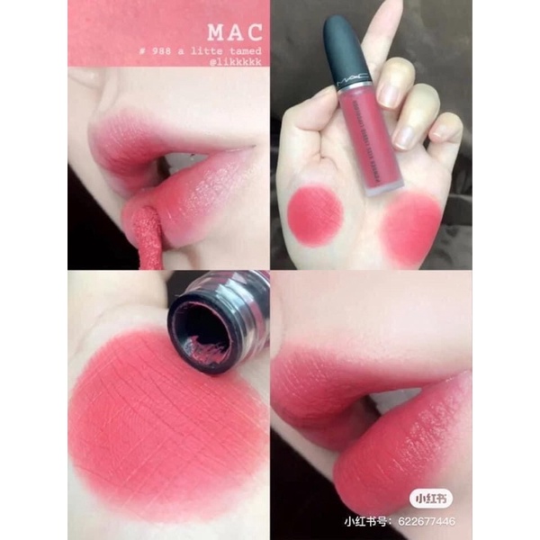 Son môi 𝐌𝐀𝐂 𝟗𝟖𝟖 𝐀 𝐋𝐢𝐭𝐭𝐥𝐞 𝐓𝐚𝐦𝐞𝐝 - Sắc hồng đào ngọt ngào và tươi trẻ nhưng vẫn đầy cuốn hút