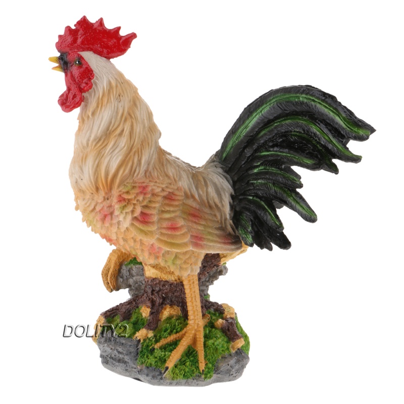 [Dolity2] 3 Tượng Gà Con Trang Trí Sân Vườn Ngoài Trời Bằng Nhựa Resin