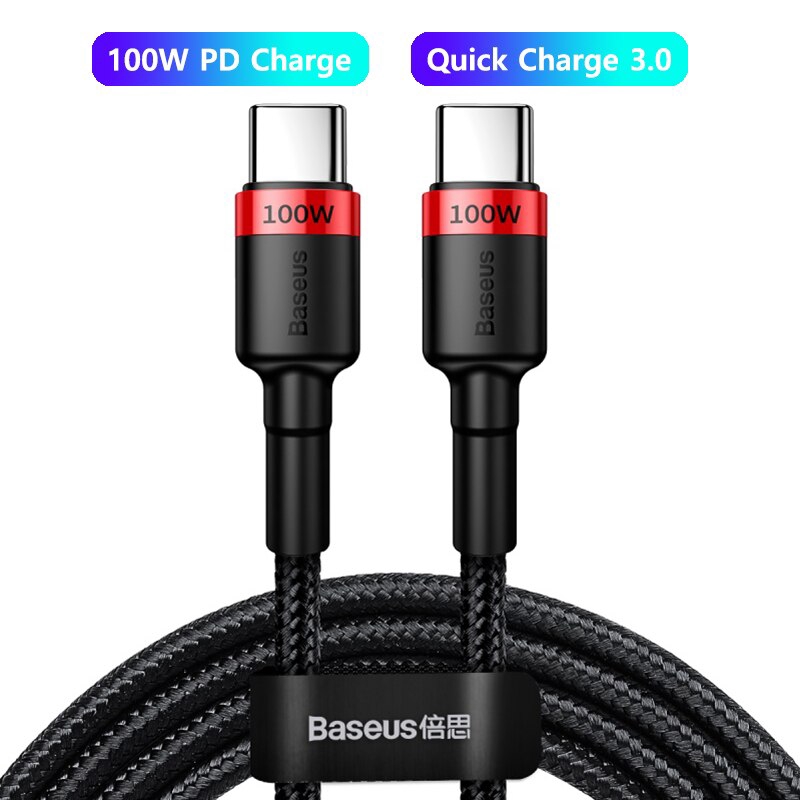 Dây Cáp Sạc Nhanh Baseus 5A 100W USB Type C 4.0 Type-C Cho Xiaomi 10 8 Pro Nintendo Switch Samsung S20 + Ultra Macbook USB Type-C