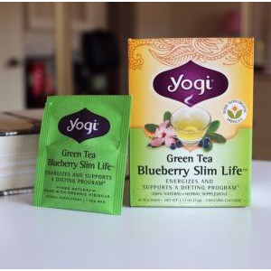 Trà giảm cân, tan mỡ Green Tea Yogi Blueberry Slim Life của Mỹ - Chiết xuất thiên nhiên