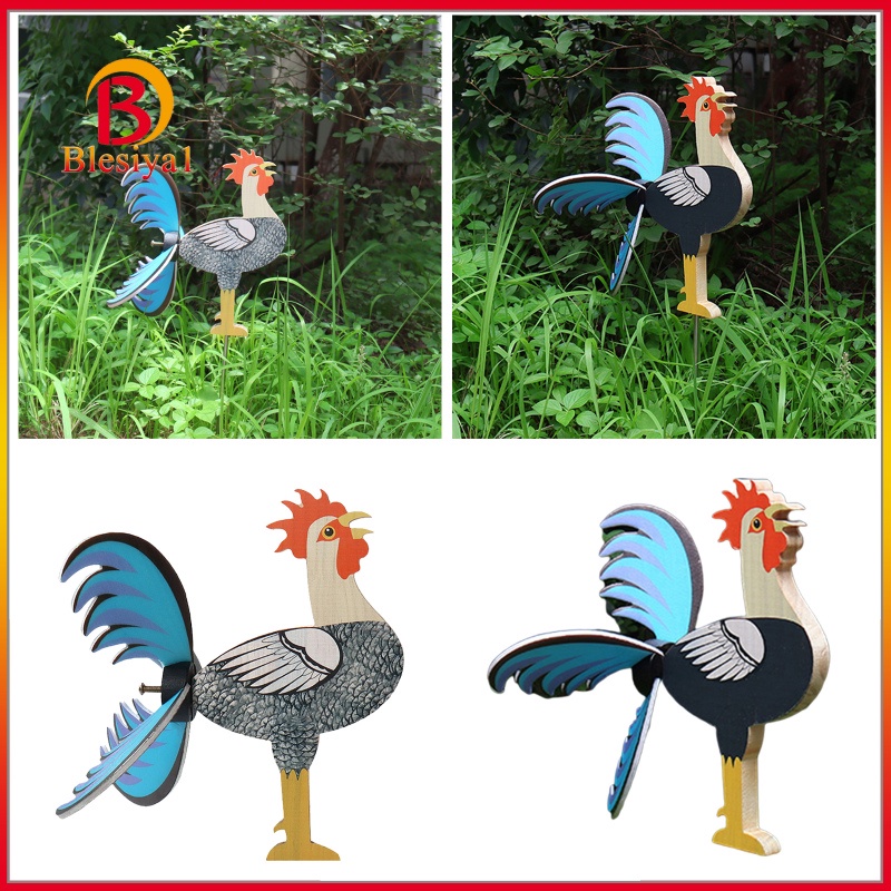 [BLESIYA1] Wooden Rooster Statues Chicken Cock Sculpture Decor Figurines