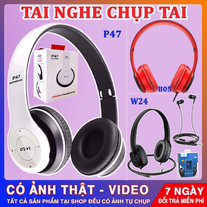 3 MẪU TAI NGHE CHỤP TAI CHỌC LỌC CAO CẤP | Âm Thanh Cực Chất - Kiểu Dáng Đa Dạng | Cam Kết 100% Như Hình - 16000