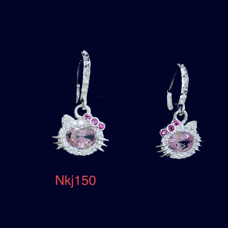 KHUYÊN TAI BẠC HÌNH MÈO KITTY CHO BÉ