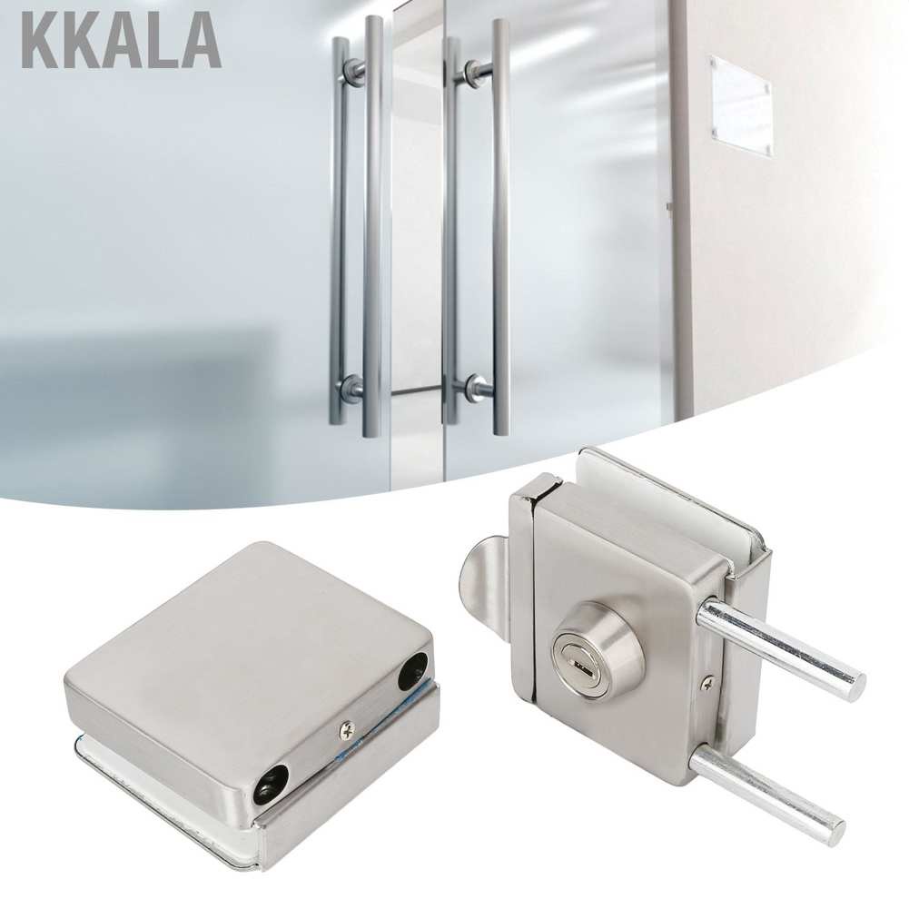 Bộ khóa cửa kính 10‐ 12mm bằng thép không gỉ kèm 3 chìa khóa tiện dụng cho gia đình/ văn phòng