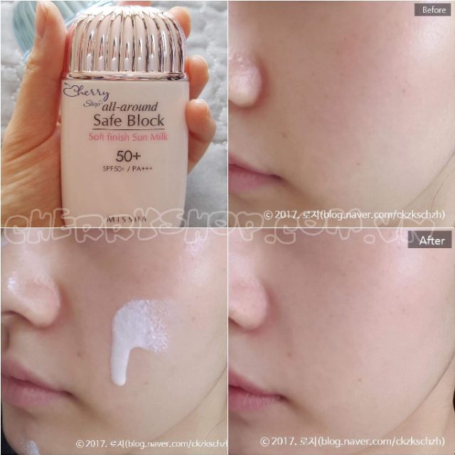 Kem chống nắng missha All around Safe Block Soft Finish Sun Milk Spf50+/pa+++.