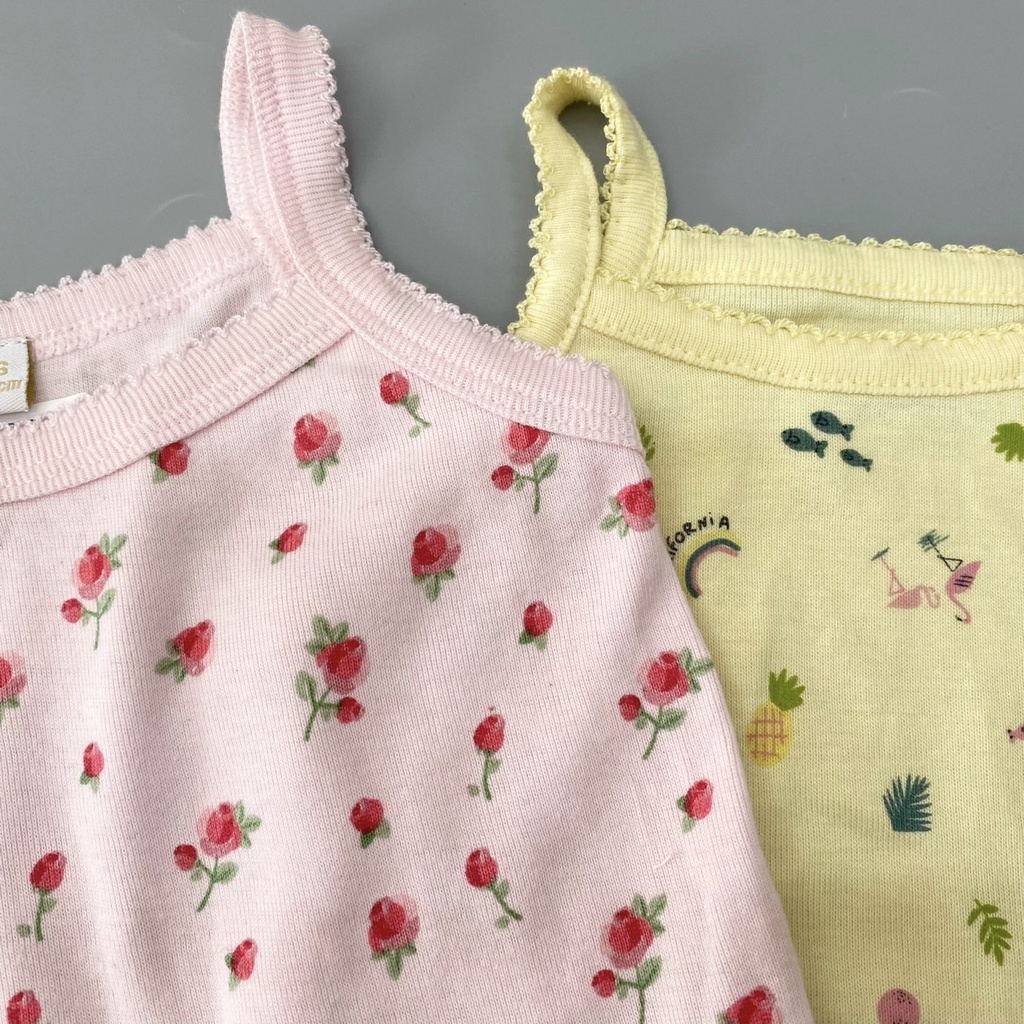 body chip hai dây bé gái [9M-12M] xuất dư/ Bodysuit ba lỗ bé gái sơ sinh đến 12kg - TNBG-A bebefamilyshop
