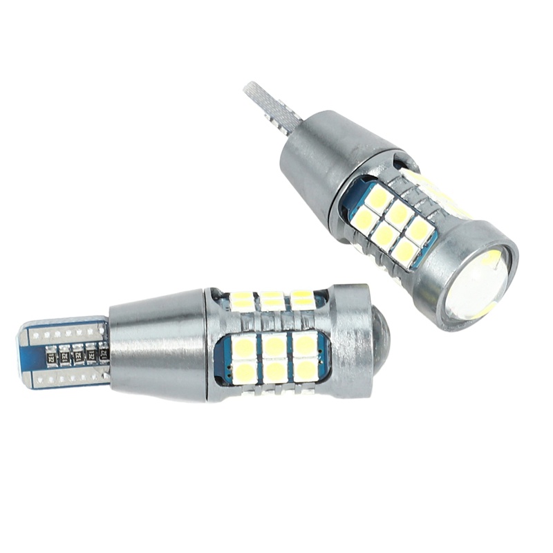 Bộ 2 Đèn Led Tín Hiệu 3030 27Smd T15 Ánh Sáng Trắng / Đen Chất Lượng Cao Cho Xe Hơi