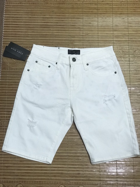 Quần Short jean Zara man Trắng