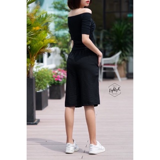 [EIGHTYK] Quần Đũi Lửng Ống Rộng Phối Nút