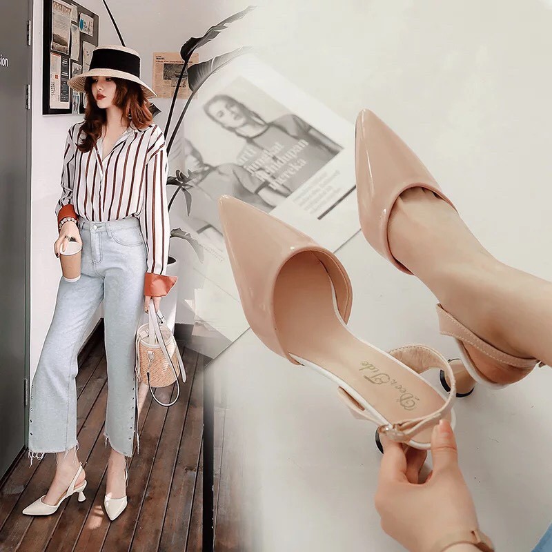 Freeship đơn 99k-Giầy cao gót hàng Quảng Châu đế tròn siêu chắc chắn! | BigBuy360 - bigbuy360.vn