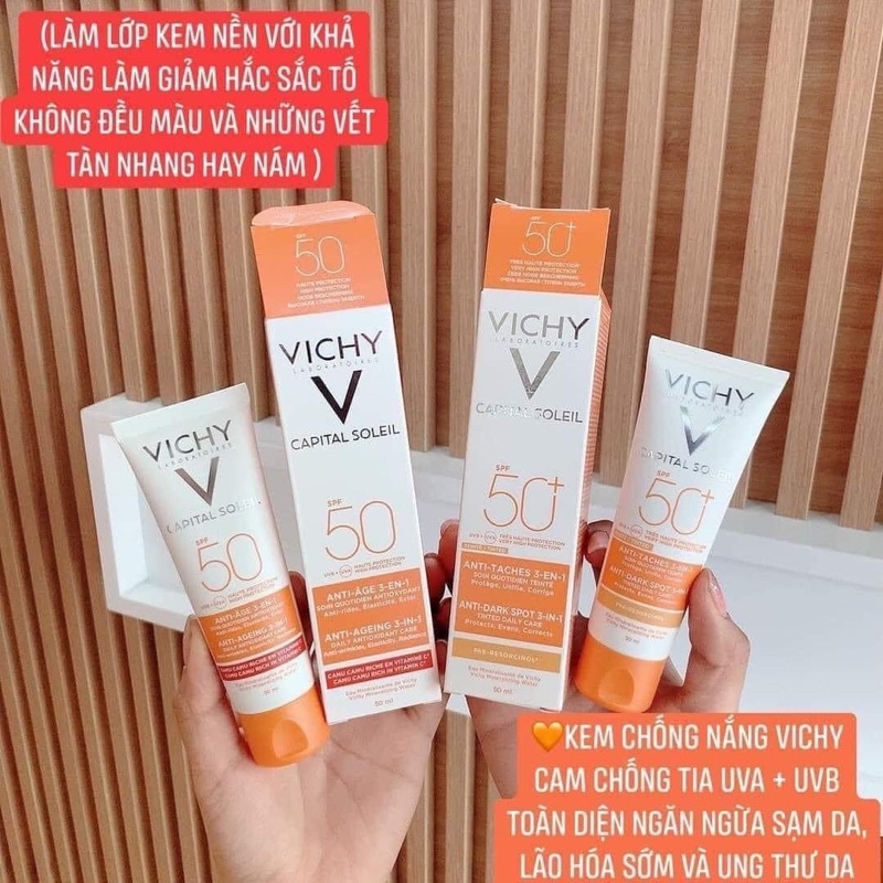 Kem Chống Nắng Vichy Capital Soleil SPF 50 Anti-Ageing 3-in-1 50ml