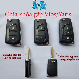 Chìa khóa gập cho xe toyota Vios/Yaris 2010 -2022. Chìa sao có chíp học mã. Mẫu chìa cáo cấp chắc chắn