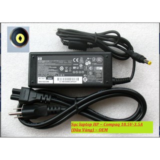Sạc laptop HP – Compaq 18.5V-3.5A (Đầu Vàng) – OEM