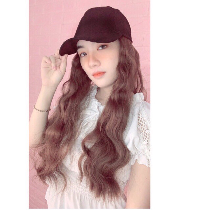 tóc giả nguyên đầu kèm mũ-freeship❤️