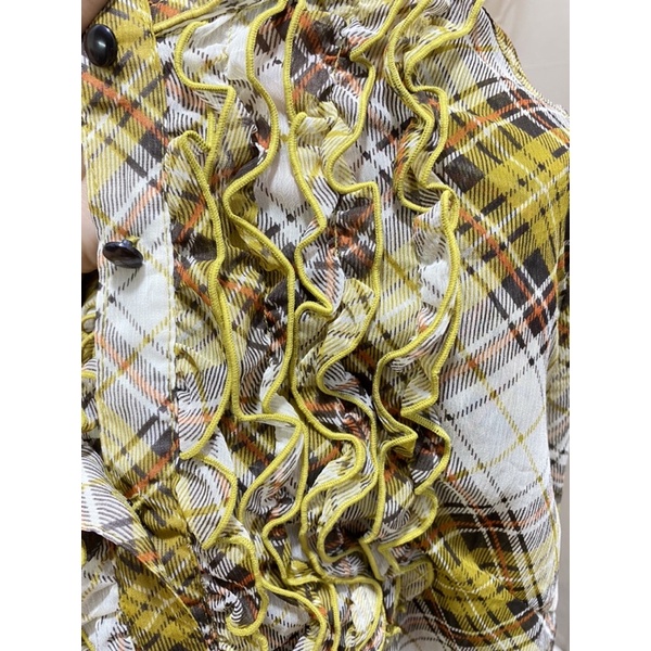 Áo sơ mi voan nhún bèo cổ cao