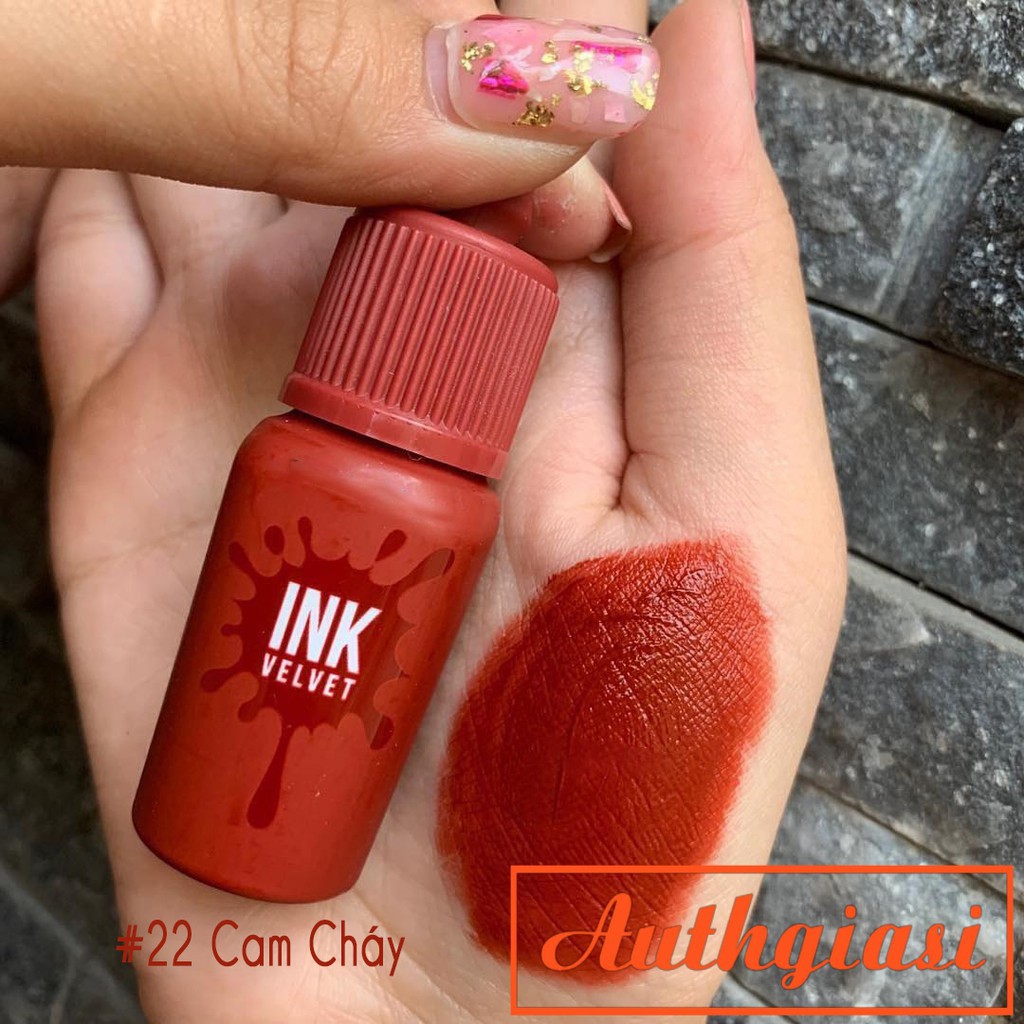 🌸 Builocuyen 🌸   Son Peripera Ink Velvet Màu Mới 22 Cam Cháy và 12 Hồng Đào lên màu cực c