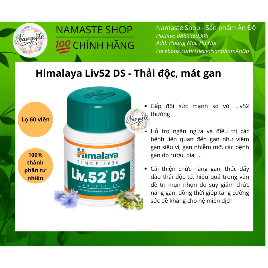 Himalaya Liv52 Ds - Detox thải độc gan, mát gan, sạch mụn