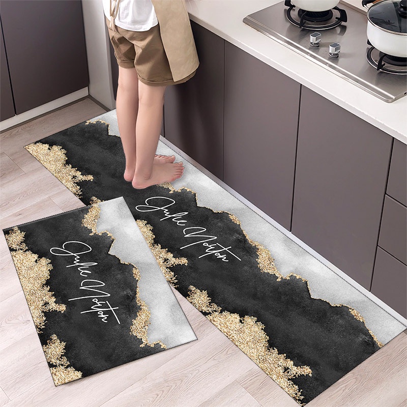 Bộ 2 thảm bếp 3D cao cấp chống trượt, thảm bếp trang trí siêu thấm DEPOT