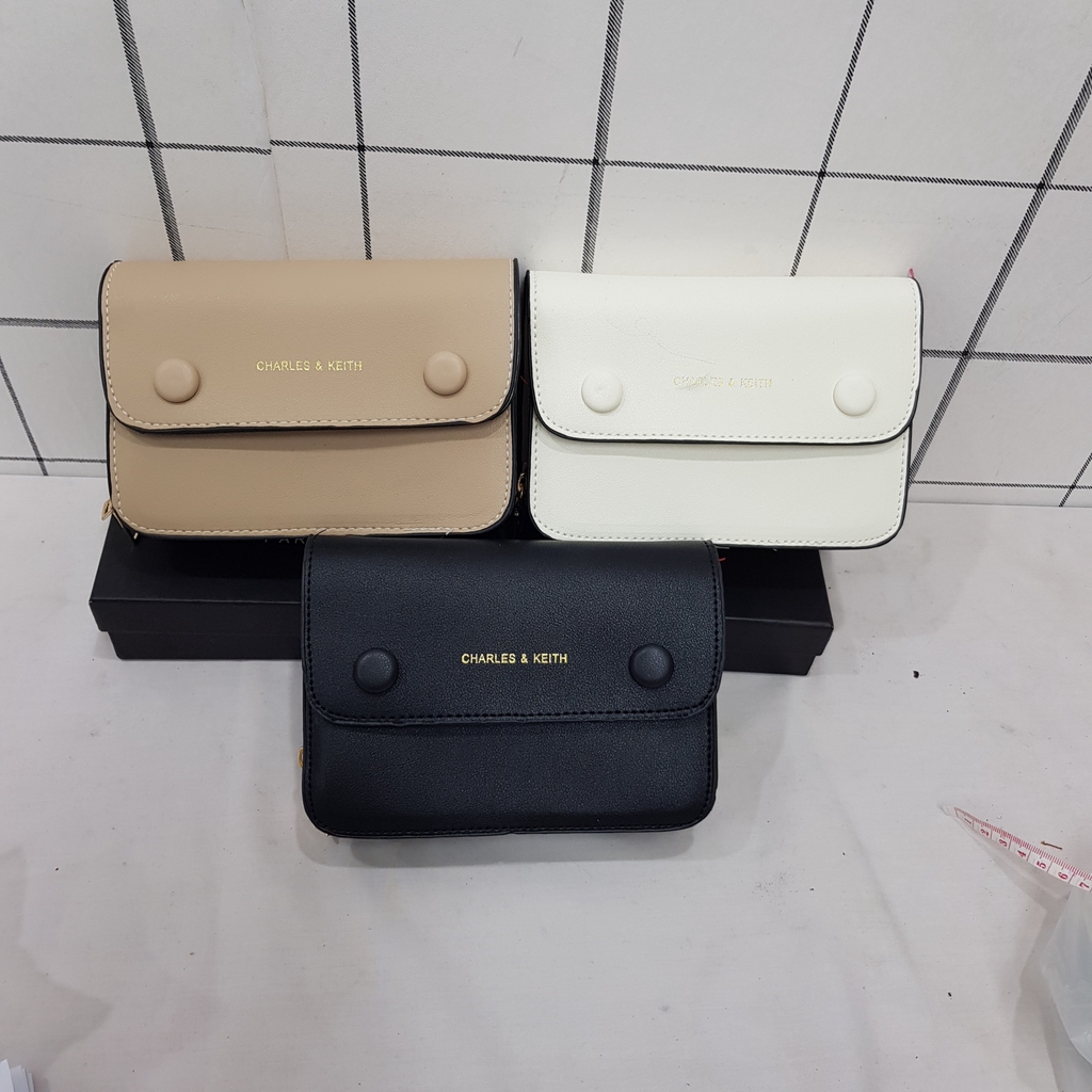 Túi da nữ form chữ nhật cúc bấm - A307