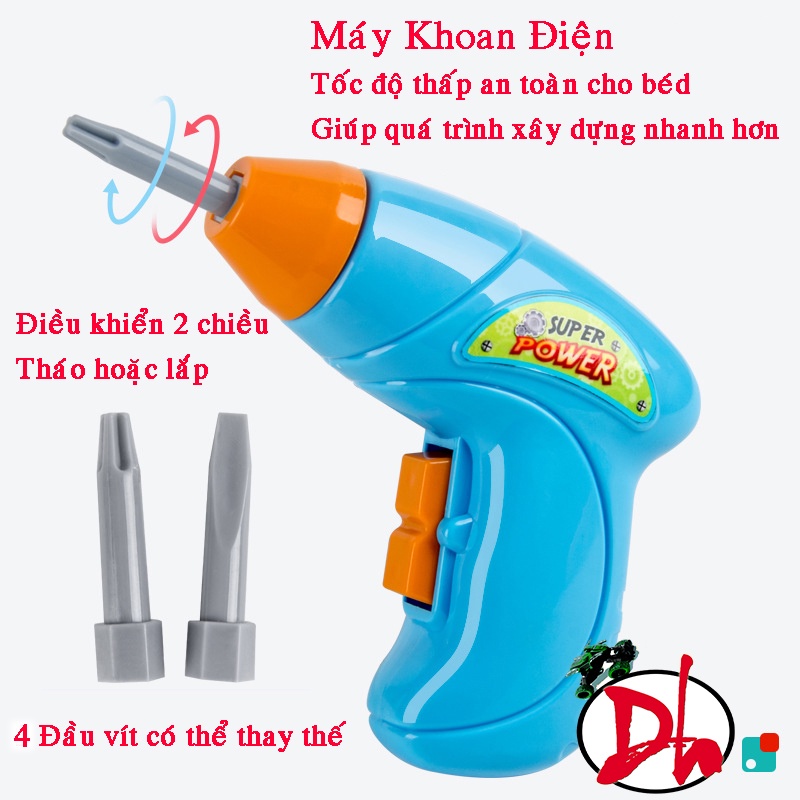 Bộ lắp ghép ốc vít kèm máy khoan vít