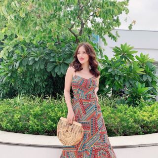 [HÀNG THIẾT KẾ] Maxi thổ cẩm đan lưng (có ảnh thật)