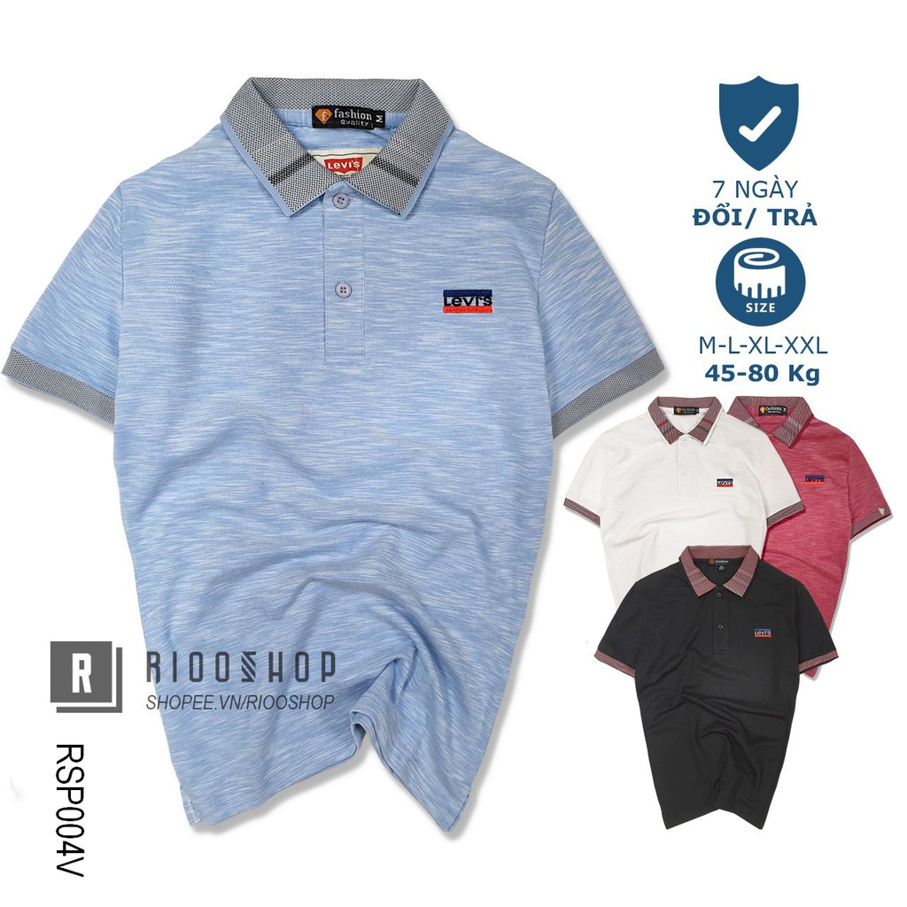Áo polo nam body, áo thun nam có cổ tay ngắn form body vải xước hàng cao cấp trẻ trung LEV RSP004V Riooshop
