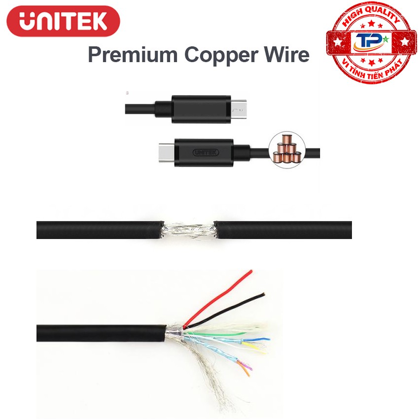 Cáp chuyển USB 3.1 USB Type-C sang Micro USB Unitek Y-C473BK