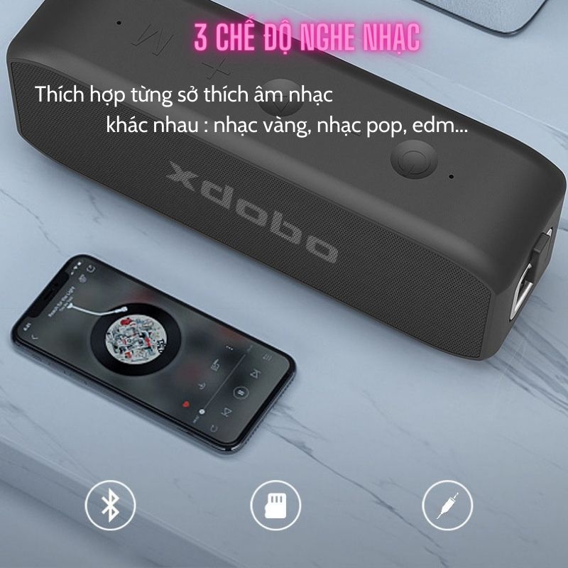 Loa TWS kết nối bluetooth bass trầm chống nước pin trâu chính hãng XDOBO x7