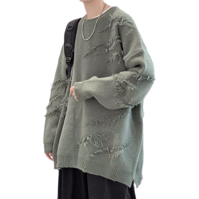 Áo len unisex hoạ tiết rách