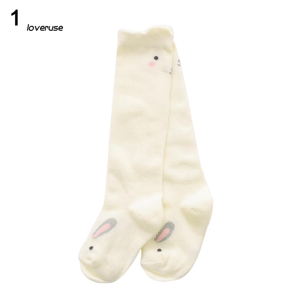 Đôi vớ cotton cao cổ in họa tiết hoạt hình ngộ nghĩnh dành cho các bé