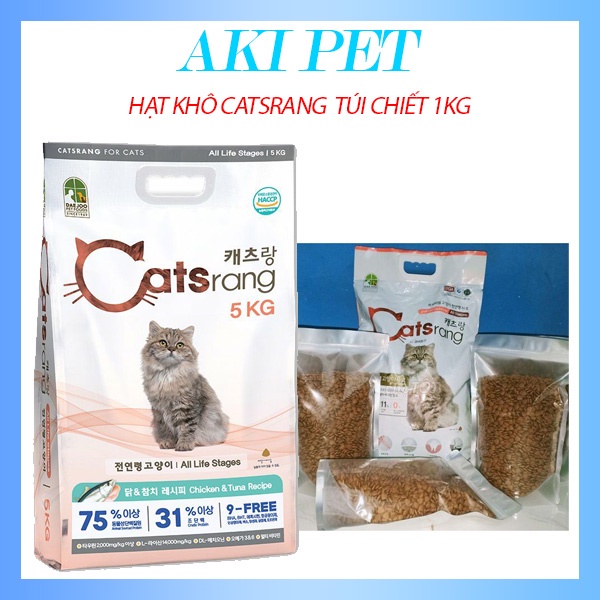 Thức ăn hạt cho mèo CATSRANG Hàn Quốc - Túi 1kg hạt Catsrang