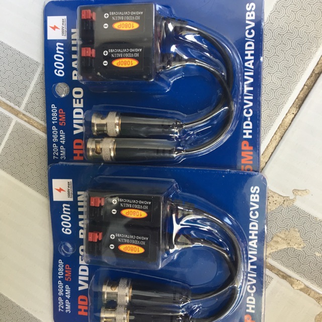 Video Balun UTP 5MP- 1080p hỗ camera AHD/CVI/TVI khoảng cách lên tới 700m