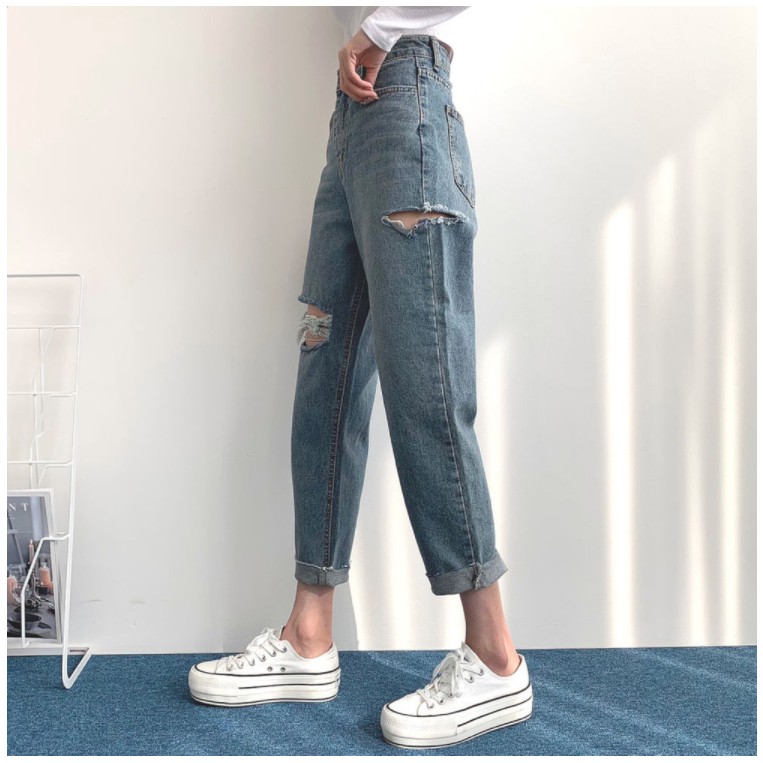 Quần Jeans Xẻ Tà Thời Trang Năng Động Cho Nam