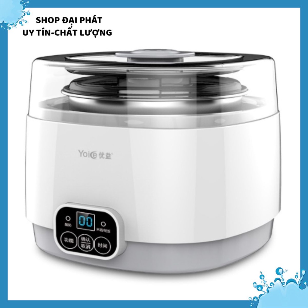 Máy làm sữa chua tự động Yoice Y-SA12, 1.0 lít, làm kem, sử dụng khay inox 304